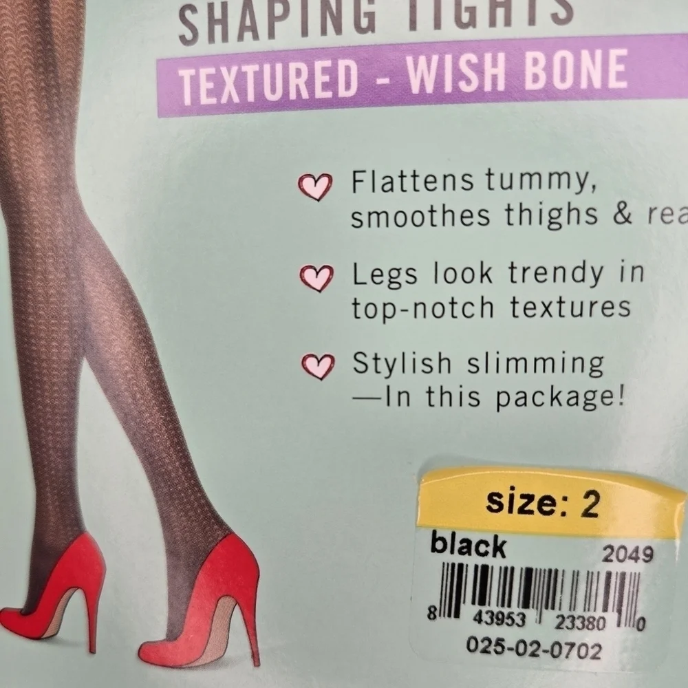 Spanx Love your Assets Textured Shaping Tights - Wish Bone Size 2 Black 2049 New